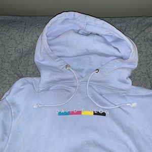 David’s Vlog baby blue hoodie. Size M. Unisex.